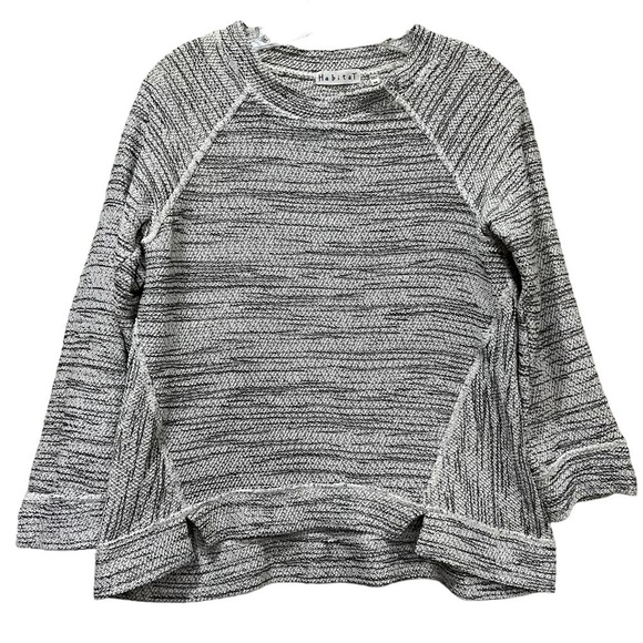 Habitat XS Gray White Heathered Crew Neck Sweater Top Cotton Blend G - Picture 1 of 4
